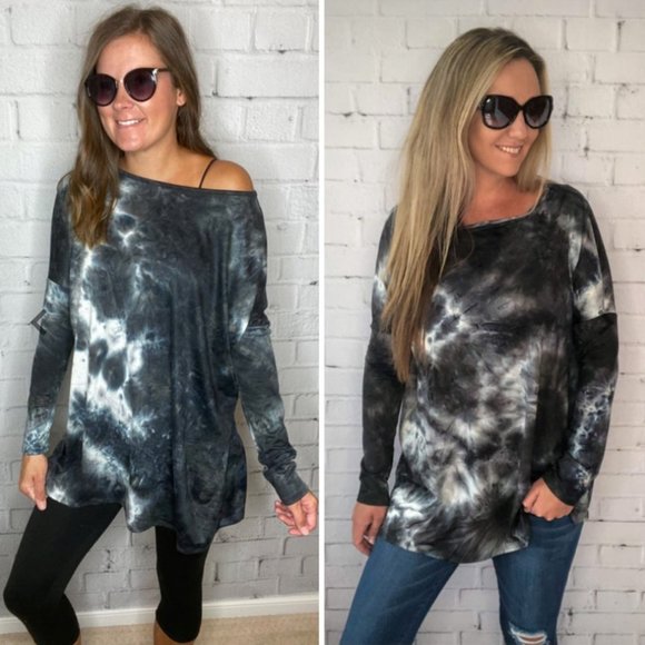 Tops - Black Tie Dye Top NWT